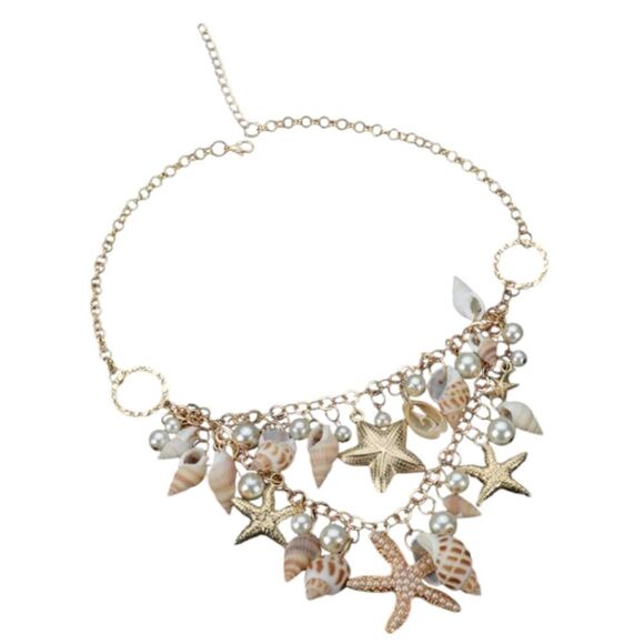 New ANTHRO 2 layer shell starfish golden necklace - Picture 5 of 10